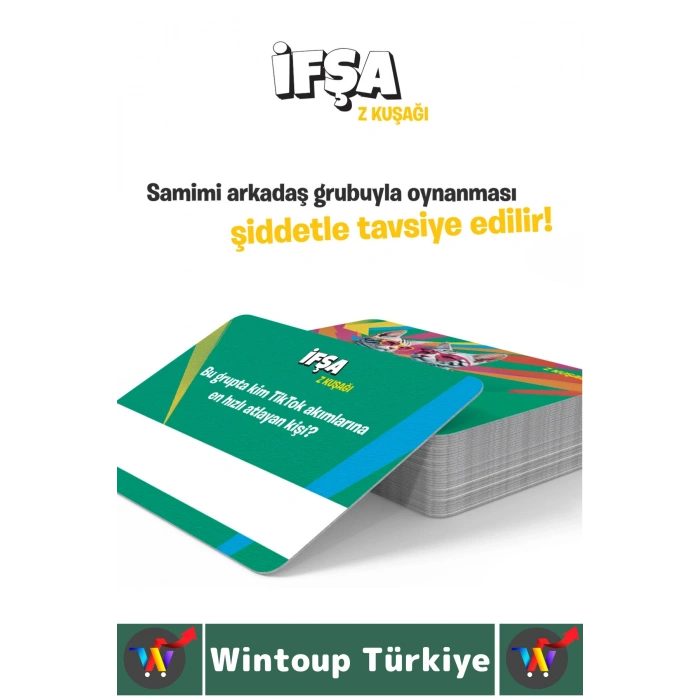 Eğlenceli Kız Erkek Grup Arkadaş Ortamı Genç Nesil Yeni Dönem Komik Kart Oyunu İfşa-Z Kuşağı 56 Kart