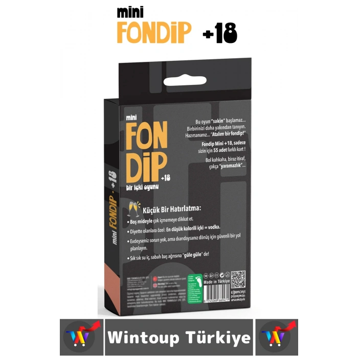 Eğlenceli Yılbaşı Parti Sevgili Grup Arkadaş Ortamı İçki Kart Oyunu Fondip Mini +18 55 Kart