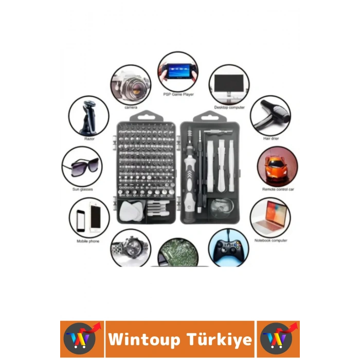 Premium Küçük Elektronik Tamirat Onarım Manyetik Uçlu Esnek Hassas Tornavida Seti 115 Parça