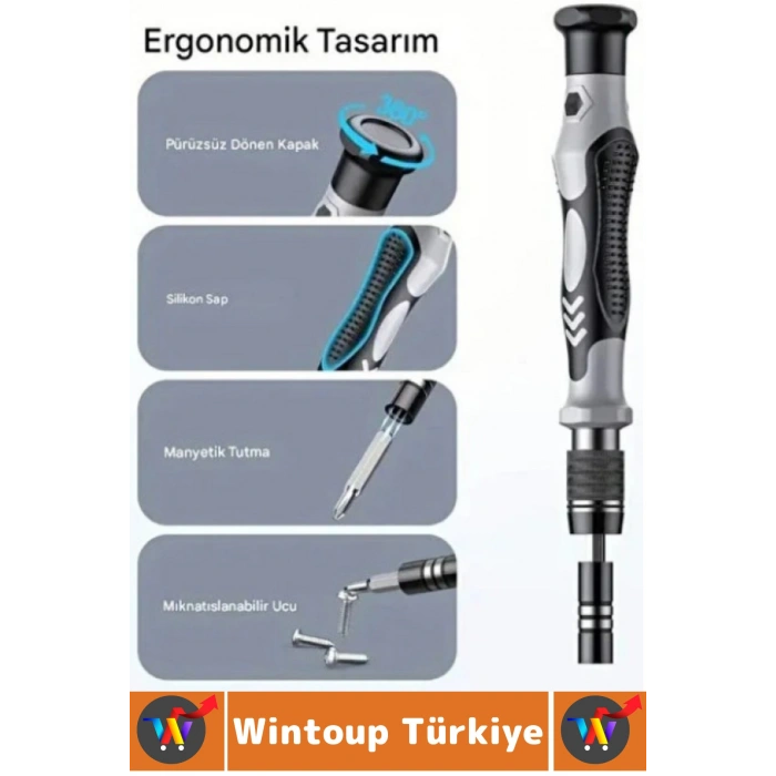 Premium Küçük Elektronik Tamirat Onarım Manyetik Uçlu Esnek Hassas Tornavida Seti 115 Parça