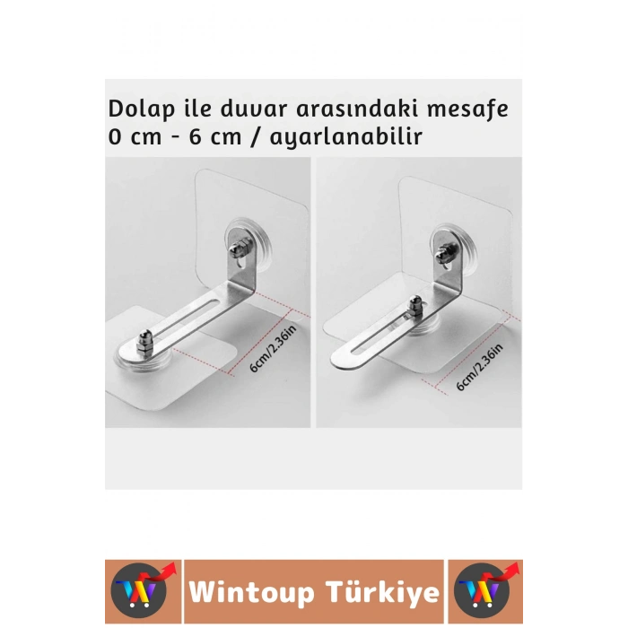 Kendinden Yapışkanlı Kolay Montaj Çocuk Koruma Kitap Dolap Gardırop Mobilya Sabitleme Aparatı 2 Adet