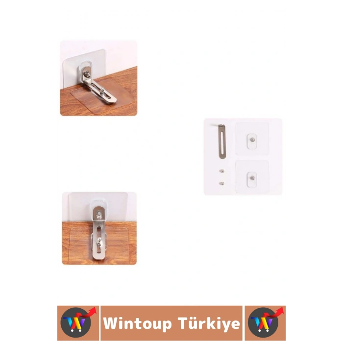 Kendinden Yapışkanlı Kolay Montaj Çocuk Koruma Kitap Dolap Gardırop Mobilya Sabitleme Aparatı 4 Adet