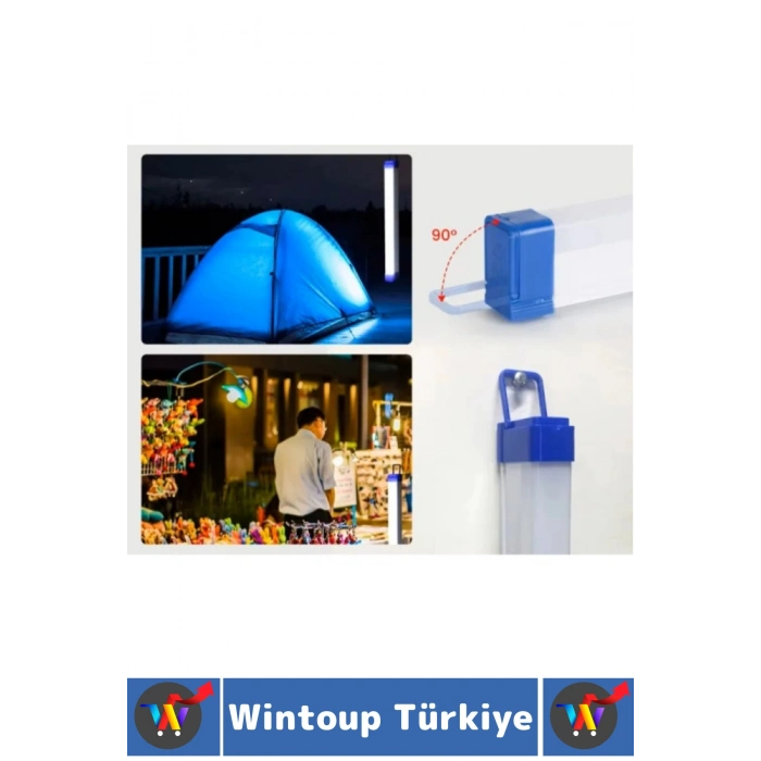 Premium İş Atölye Kamp Mıknatıslı Askılı Tasarım USB Şarjlı 3 Işık Modlu LED Aydınlatma Işıldak