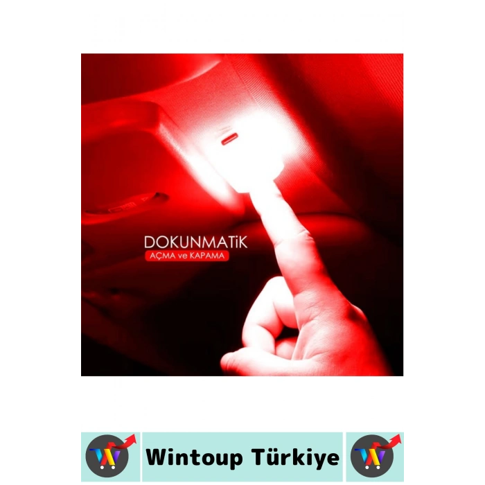 Montaj Gerektirmeyen Mıknatıslı Yapışkanlı Dolap Araç İçi Kamp Dokunmatik Hafif Mini 6 LED RGB Işık