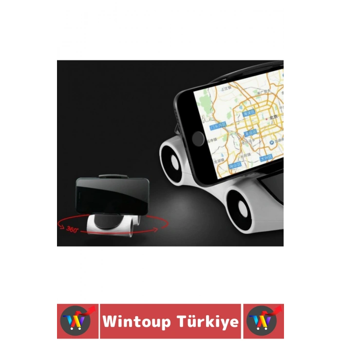 Kendinden Yapışkanlı Otomobil 360 Derece Dik Yatay Kullanım Araba Tasarımlı Araç İçi Telefon Tutucu