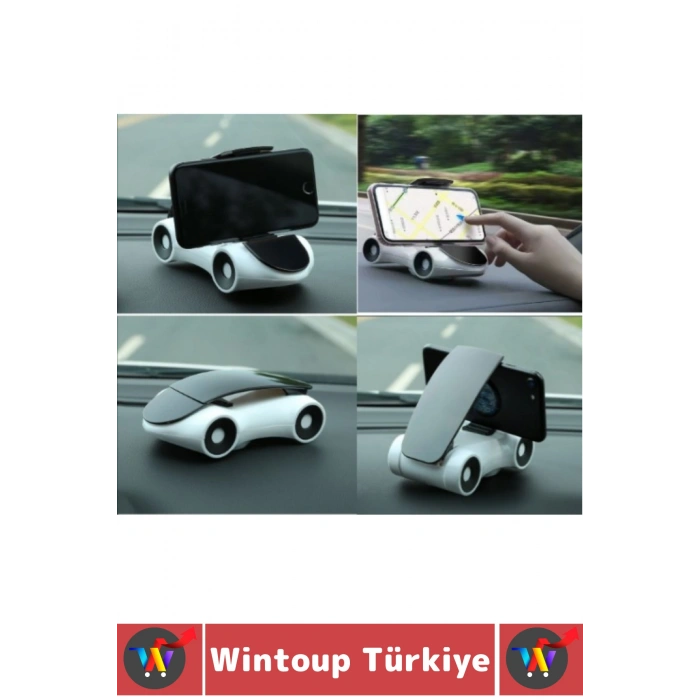 Kendinden Yapışkanlı Otomobil 360 Derece Dik Yatay Kullanım Araba Tasarımlı Araç İçi Telefon Tutucu