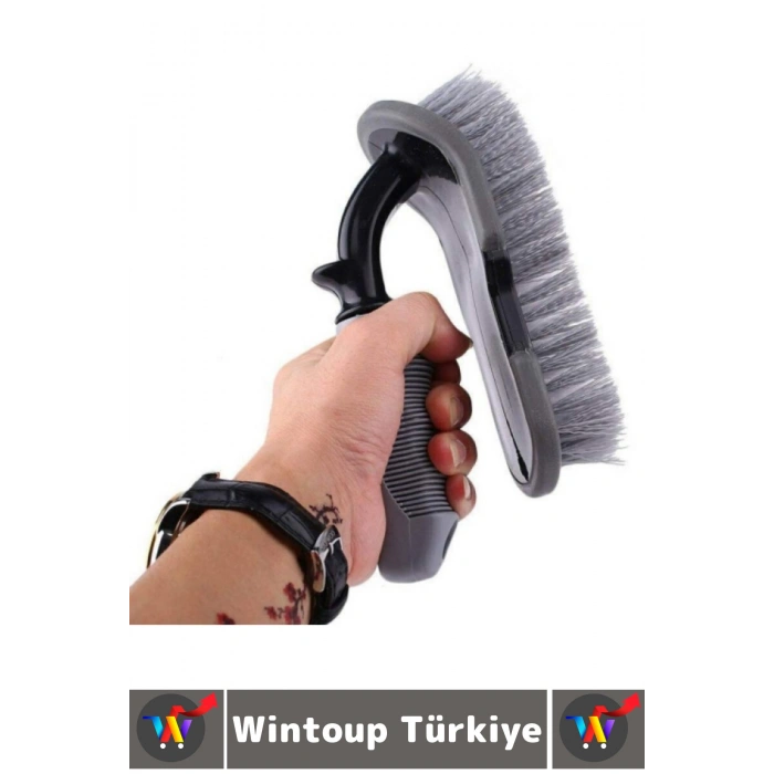 Ergonomik Kolay Tutuş Sağlam Gövde Yoğun Kıllı Banyo Halı Koltuk Araç İçi Detaylı Temizlik Fırçası