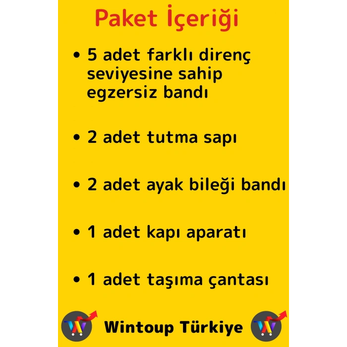 Ev Ofis Açık Alan Çok Fonksiyonlu Antrenman Spor Egzersiz Bandı Taşıma Çantalı Premium Set 11 Parça
