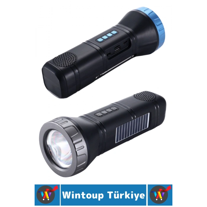 Premium Çok Fonksiyonlu Bluetooth Radyolu Şarjlı Güneş Enerjili Kolay Kavrama Outdoor Kamp El Feneri