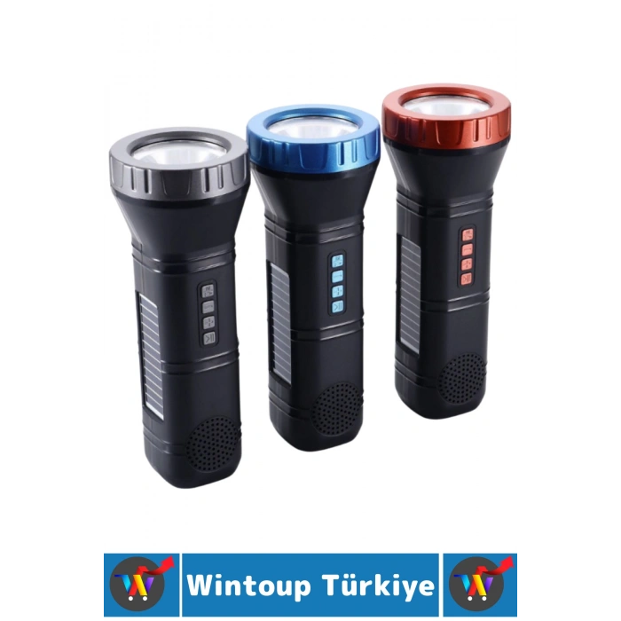 Premium Çok Fonksiyonlu Bluetooth Radyolu Şarjlı Güneş Enerjili Kolay Kavrama Outdoor Kamp El Feneri
