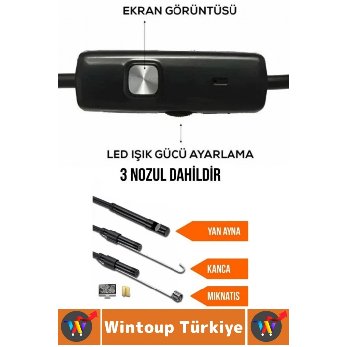 Bilgisayar Telefon Tablet Uyumlu Yüksek Çözünürlüklü İnce Detay Tamir Kontrol 10 Metre Yılan Kamera