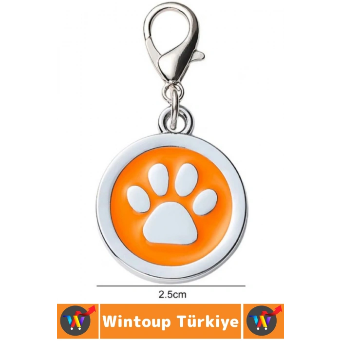 Dayanıklı Hafif Evcil Hayvan Kedi Köpek Klipsli İsim Telefon Numarası Not Şık Tasma Künyesi 2.5 Cm