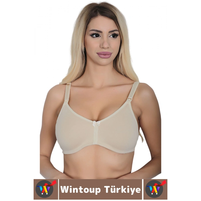 Toparlayıcı Rahat Tam Kalıp Dikişsiz Balensiz Nefes Alabilir Yumuşak Pamuklu Penye Emzirme Sütyeni