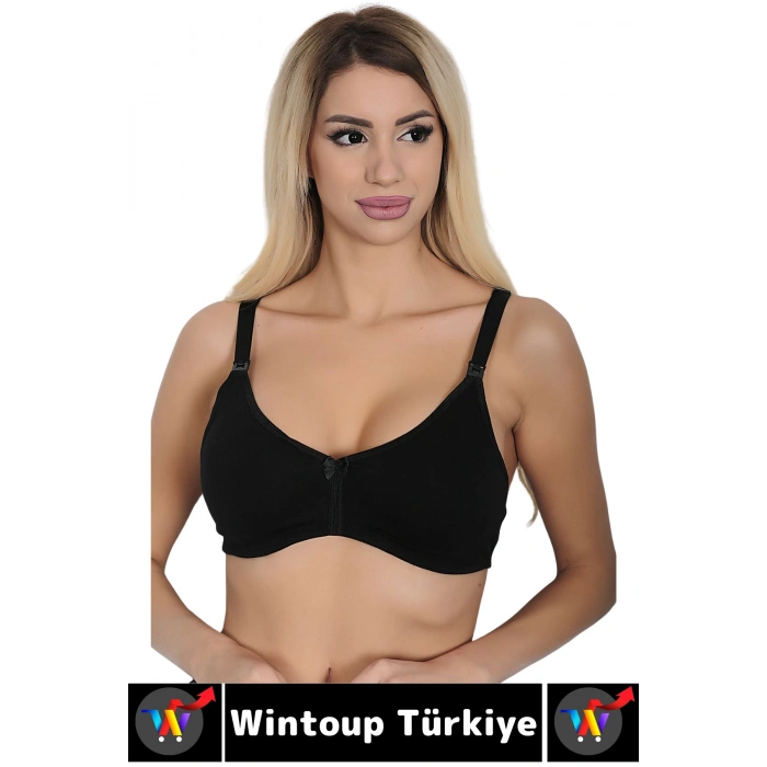 Toparlayıcı Rahat Tam Kalıp Dikişsiz Balensiz Nefes Alabilir Yumuşak Pamuklu Penye Emzirme Sütyeni