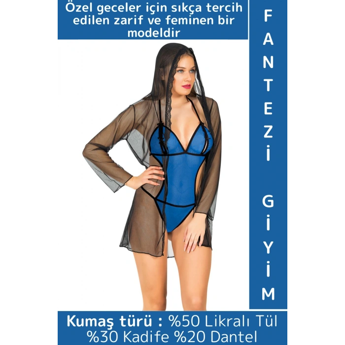 Özel Kreasyon Sevgililer Günü Gündelik Gecelik Sabahlık Zarif Sexy Şık Rahat Tül Kadın Fantezi Takım