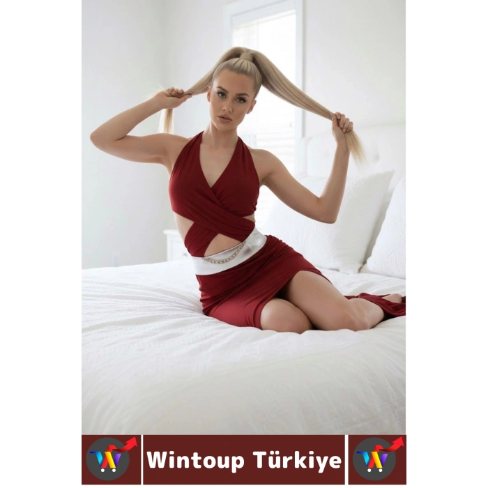 Yeni Sezon Yıldönümü Buluşma Özel Gece Zarif Rahat Kadın Derin Yırtmaç Sexy Fantezi Gecelik Kostüm