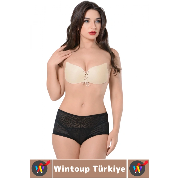 Gündelik İz İç Göstermez Elastik Kaydırmaz Toparlayıcı Doğal Görünüm Yapışkan Kelebek Sütyen 3 Adet