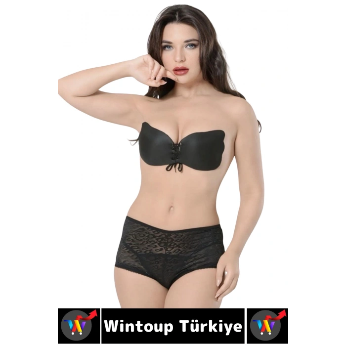 Gündelik İz İç Göstermez Elastik Kaydırmaz Toparlayıcı Doğal Görünüm Yapışkan Kelebek Sütyen 3 Adet