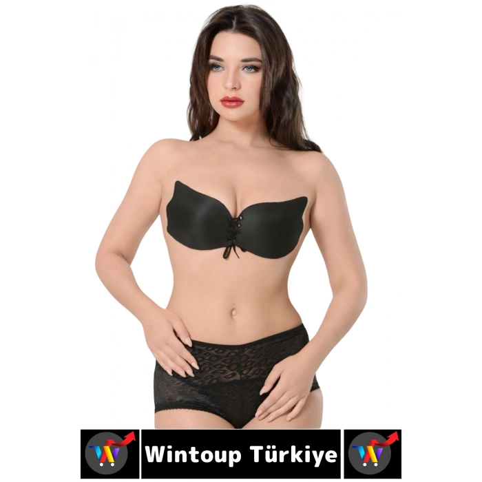 Gündelik İz İç Göstermez Elastik Kaydırmaz Toparlayıcı Doğal Görünüm Yapışkan Kelebek Sütyen 3 Adet