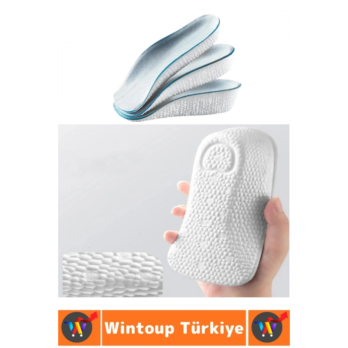 Konforlu Bot Spor Ayakkabısı Kadın Erkek 2.5 Cm Boy Uzatan Gizli Topuk Yükseltici Köpük Tabanlık