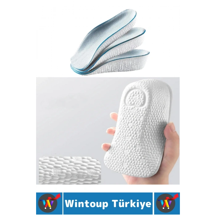 Rahat Bot Spor Ayakkabısı Kadın Erkek 1.5 Cm Boy Uzatan Gizli Topuk Yükseltici Köpük Tabanlık 2 Çift