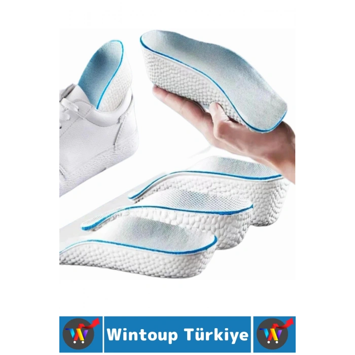 Rahat Bot Spor Ayakkabısı Kadın Erkek 1.5 Cm Boy Uzatan Gizli Topuk Yükseltici Köpük Tabanlık 2 Çift