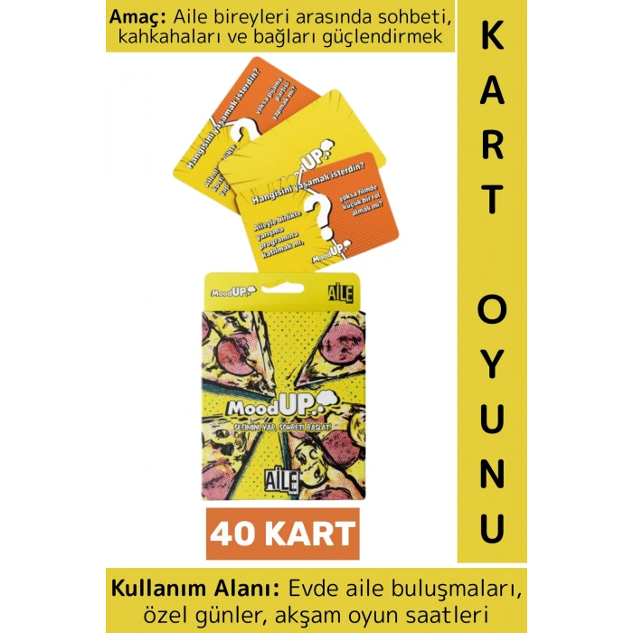Eğlenceli Vakit Geçirme Bol Kahkaha Bağları Güçlendirme Soru Görev Oyunu 40 Kart-MoodUP Aile