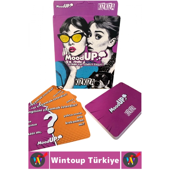 Eğlenceli Vakit Geçirme Bol Kahkaha Kız Gecesi Arkadaş Grup Soru Görev Oyunu 40 Kart-MoodUP Kız Kıza