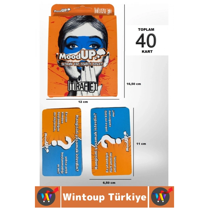 Eğlenceli Vakit Geçirme Bol Kahkaha Arkadaş Grubu Yetişkin Soru Görev Oyunu 40 Kart-MoodUP İtiraf Et