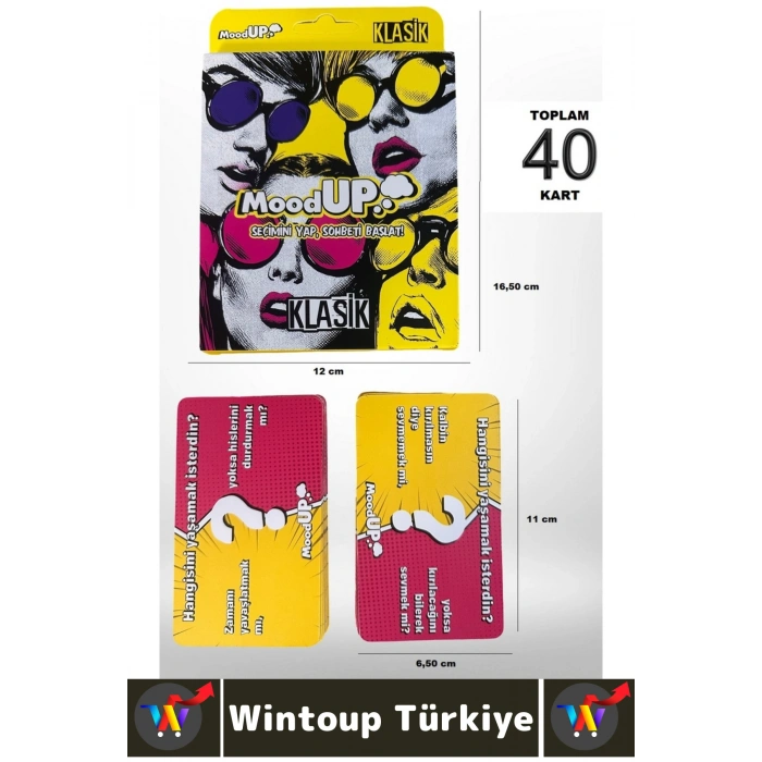 Eğlenceli Vakit Geçirme Bol Kahkaha Bağları Güçlendirme Soru Görev Oyunu 40 Kart-MoodUP Klasik