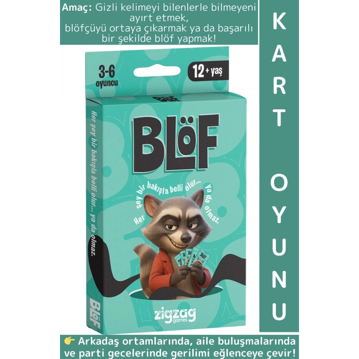 Eğlenceli Aile Arkadaş Ortam Kız Gecesi Parti Bol Kahkaha Neşe Dikkat Strateji Güven Kart Oyunu BLÖF