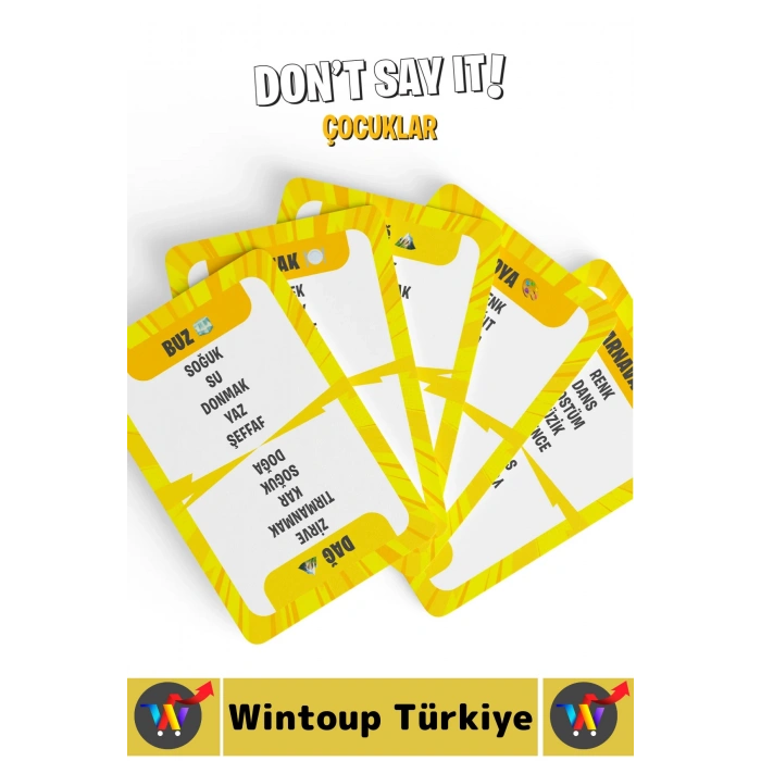 Eğitici Konsantrasyon Dikkat Zeka Gelişimi Eğlenceli Vakit Geçirme Kart Oyunu Dont Say It-Çocuklar