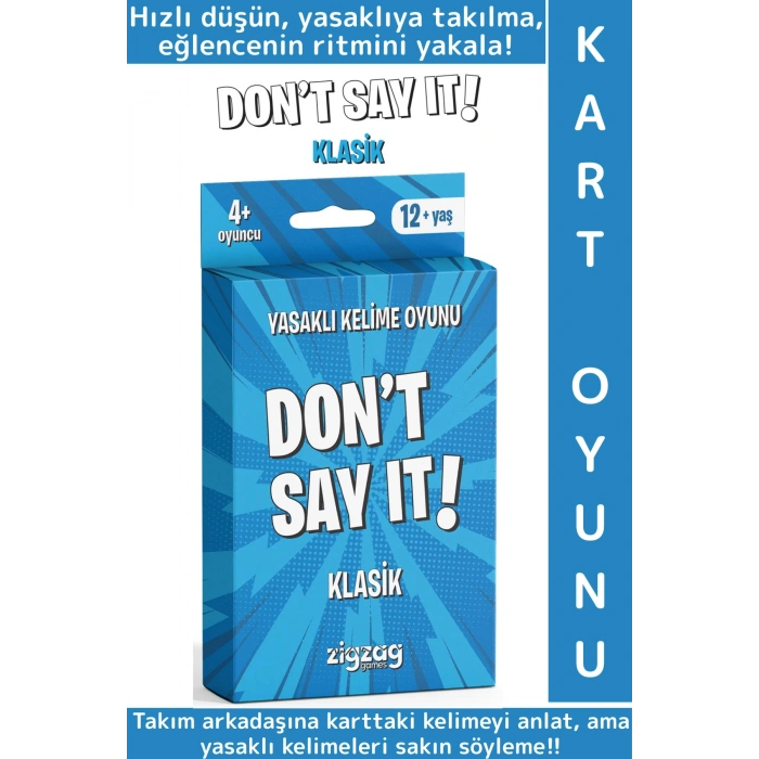 Eğitici Dikkat Zeka Gelişimi Eğlenceli Vakit Genç Nesil Yetişkin Kart Oyunu Dont Say It-Klasik