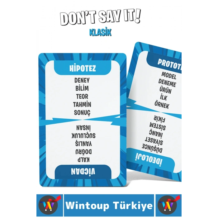 Eğitici Dikkat Zeka Gelişimi Eğlenceli Vakit Genç Nesil Yetişkin Kart Oyunu Dont Say It-Klasik