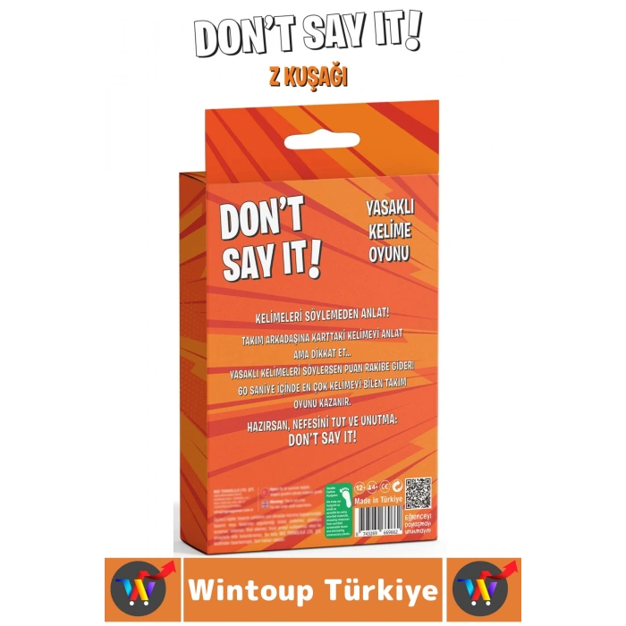 Eğitici Dikkat Zeka Gelişimi Eğlenceli Vakit Geçirme Genç Nesil Kart Oyunu Dont Say It-Z Kuşağı