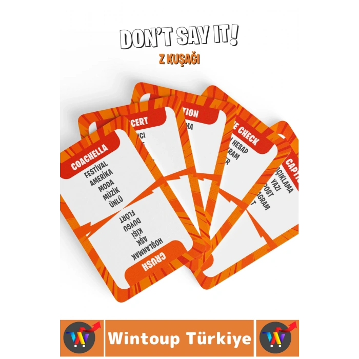 Eğitici Dikkat Zeka Gelişimi Eğlenceli Vakit Geçirme Genç Nesil Kart Oyunu Dont Say It-Z Kuşağı