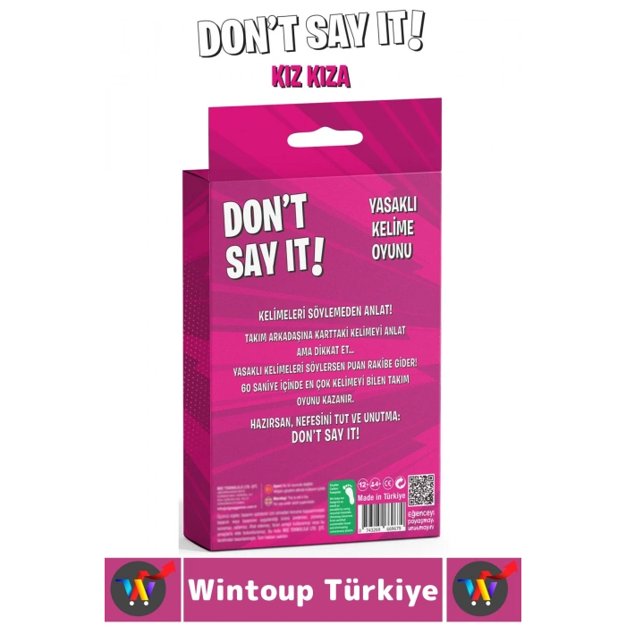 Eğitici Dikkat Zeka Gelişimi Eğlenceli Vakit Ev Kız Gecesi Parti Kart Oyunu Dont Say It-Kız Kıza