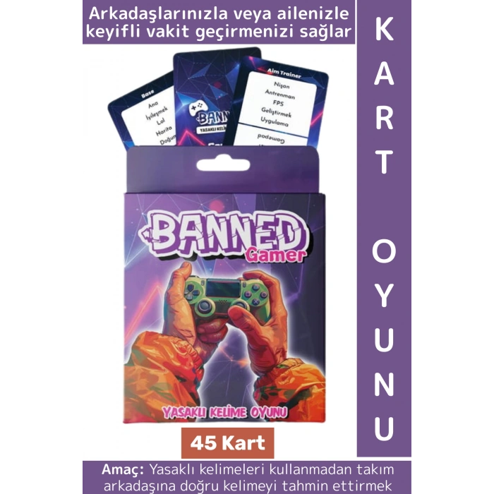 Eğitici Analitik Düşünme Arkadaş Eğlenceli Oyuncu Tahmin Yasaklı Kelime Oyunu-Banned Gamer 45 Kart