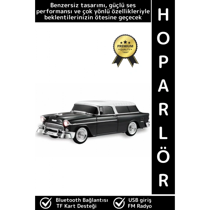 Premium Yüksek Ses Speaker Çok Şık Klasik Araba Tasarımlı USB TF FM Destekli Bluetooth Hoparlör