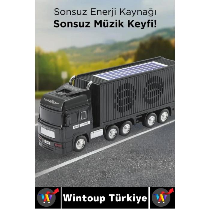 Premium Dekoratif Yüksek Ses Speaker USB AUX FM Şık Dorseli Tır Tasarımlı Retro Bluetooth Hoparlör