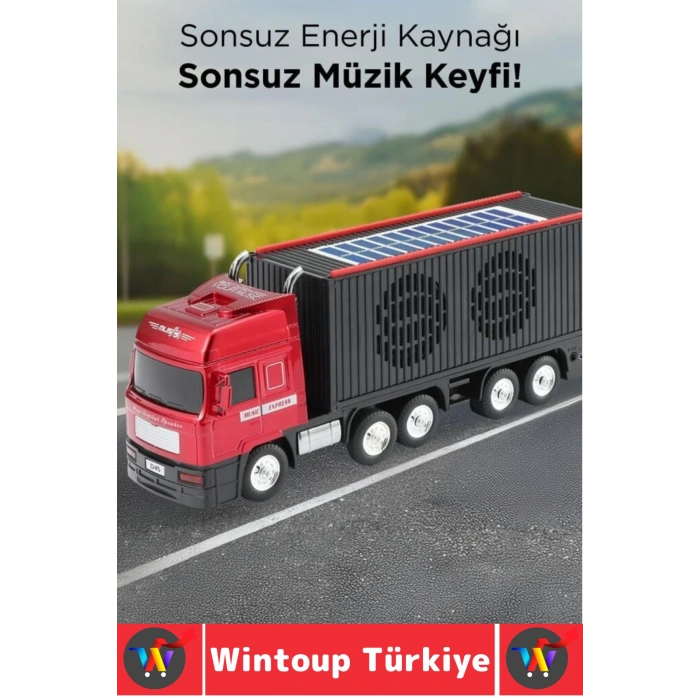 Premium Dekoratif Yüksek Ses Speaker USB AUX FM Şık Dorseli Tır Tasarımlı Retro Bluetooth Hoparlör