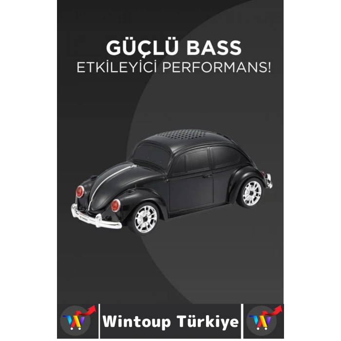 Premium Nostaljik Yüksek Ses Speaker AUX USB Çok Şık Retro Vosvos Tasarımlı Bluetooth Speaker