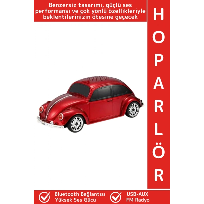 Premium Nostaljik Yüksek Ses Speaker AUX USB Çok Şık Retro Vosvos Tasarımlı Bluetooth Speaker