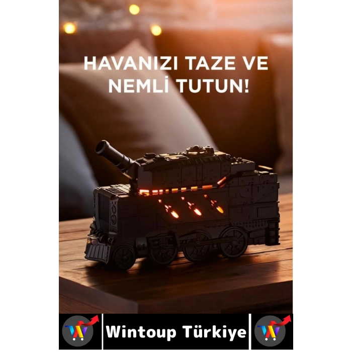 Premium Ultrasonik Sessiz Çalışma Led Işıklı Çok Şık Tank Tasarımlı Oda Hava Nemlendiricisi 300 ML