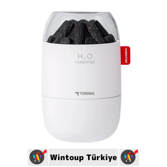 Premium Sessiz Buhar Makinesi Meditasyon Led Işıklı Odun Ateşi Efektli Oda Hava Nemlendirici 280 ML