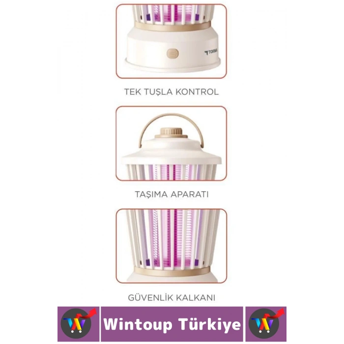 Premium İç Dış Mekan UV Işık Lamba Sivrisinek Kovucu Sineksavar Şarjlı Asılır Sinek Öldürücü Beyaz