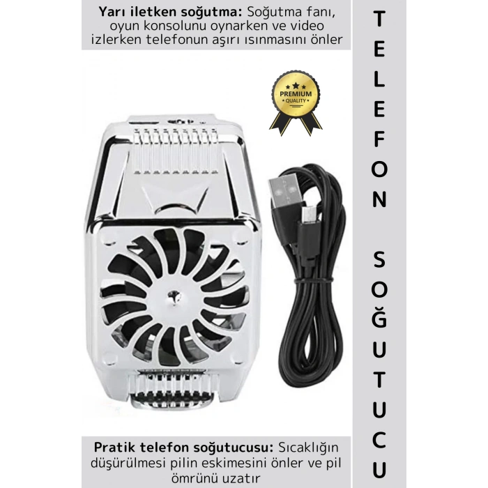 Premium Uzun Ömürlü Hızlı Soğutma Pil Ömrü Uzatan Yarı İletken Kablolu Pratik Telefon Soğutucu Fan