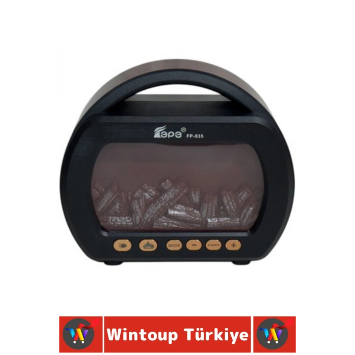 Premium Retro Dekoratif Speaker Ahşap Görünüm LED Işık Nostaljik Şömine Tasarımlı Bluetooth Hoparlör