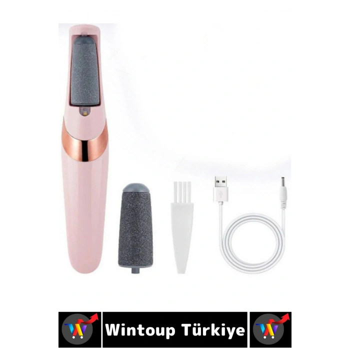 Kadın Ayak Bakımı Kalın Sert-Hassas Deri Değiştirilebilir 2 Başlıklı LED Işıklı Şarjlı Ayak Törpüsü