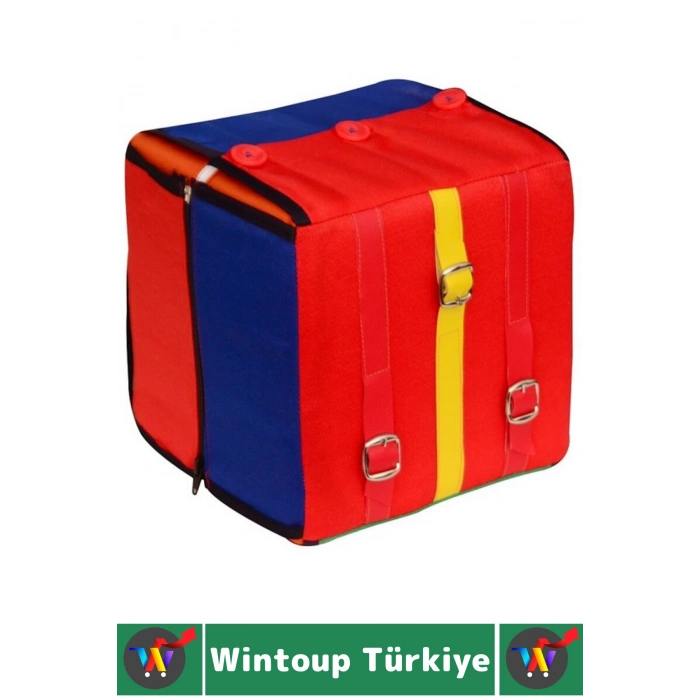 Okul Öncesi Çocuk Gelişim Özel Gereksinimli Birey Bağlama İlikleme Fermuar Eğitici Beceri Küpü 22 Cm